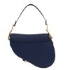 Dior  Saddle handbag  in blue grained leather - Detail D4 thumbnail