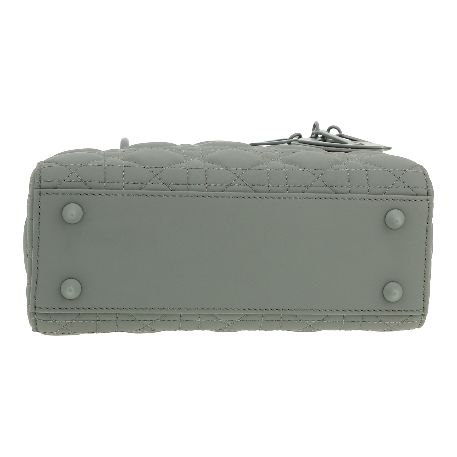 Borsa Dior  Lady Dior in pelle cannage grigia - Detail D1