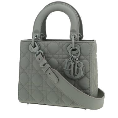 Borsa Dior  Lady Dior in pelle cannage grigia