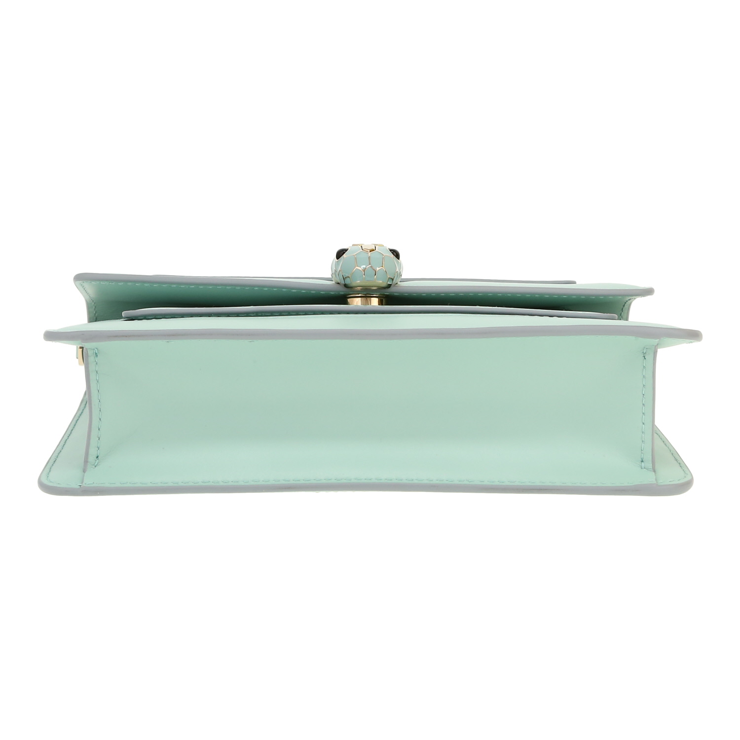 Bulgari  Serpenti Forever handbag  in Bleu Pale leather - Detail D1