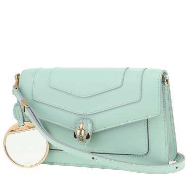 Bulgari  Serpenti Forever handbag  in Bleu Pale leather