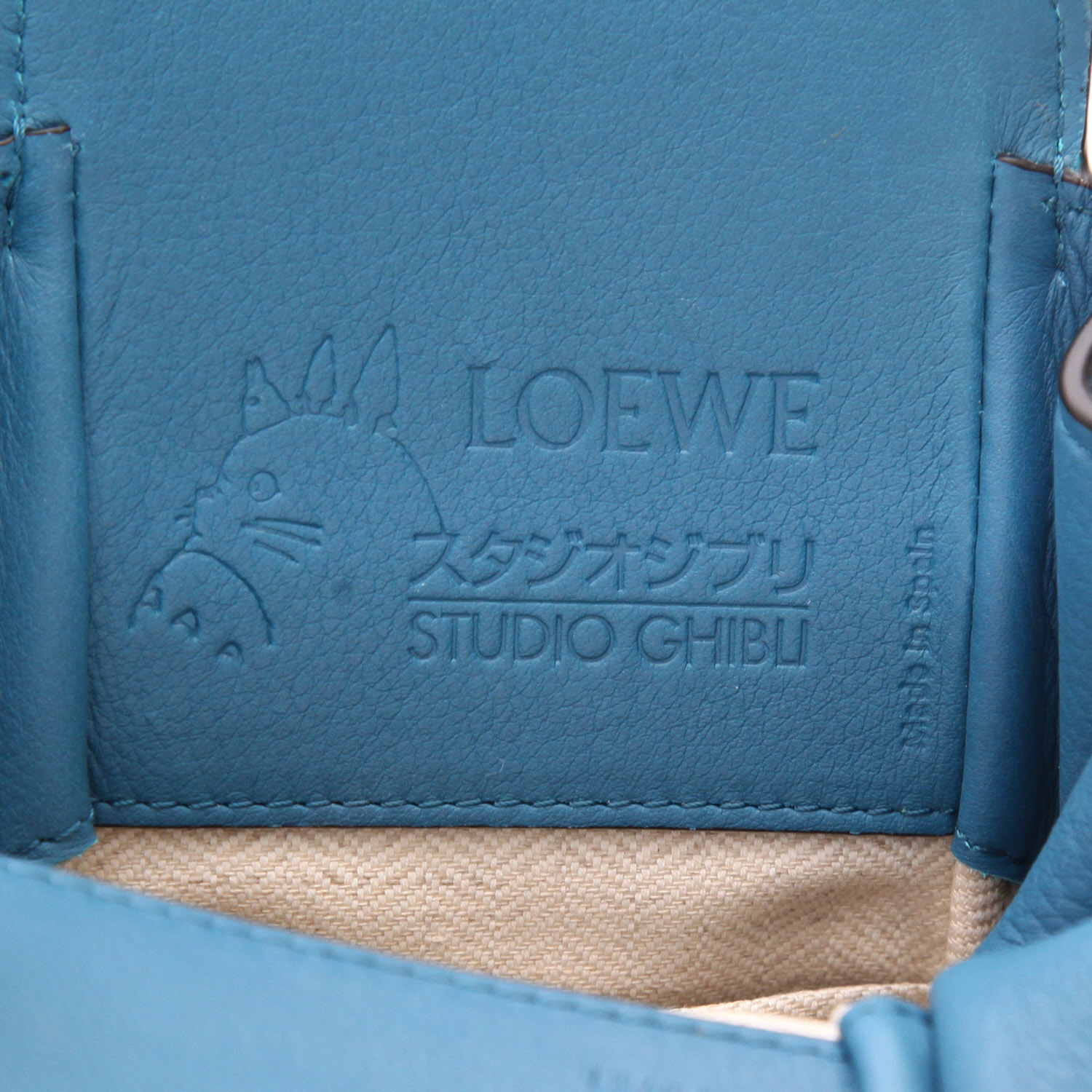 Loewe Hammock  X Studio Ghibli small model  shoulder bag  in blue leather - Detail D2