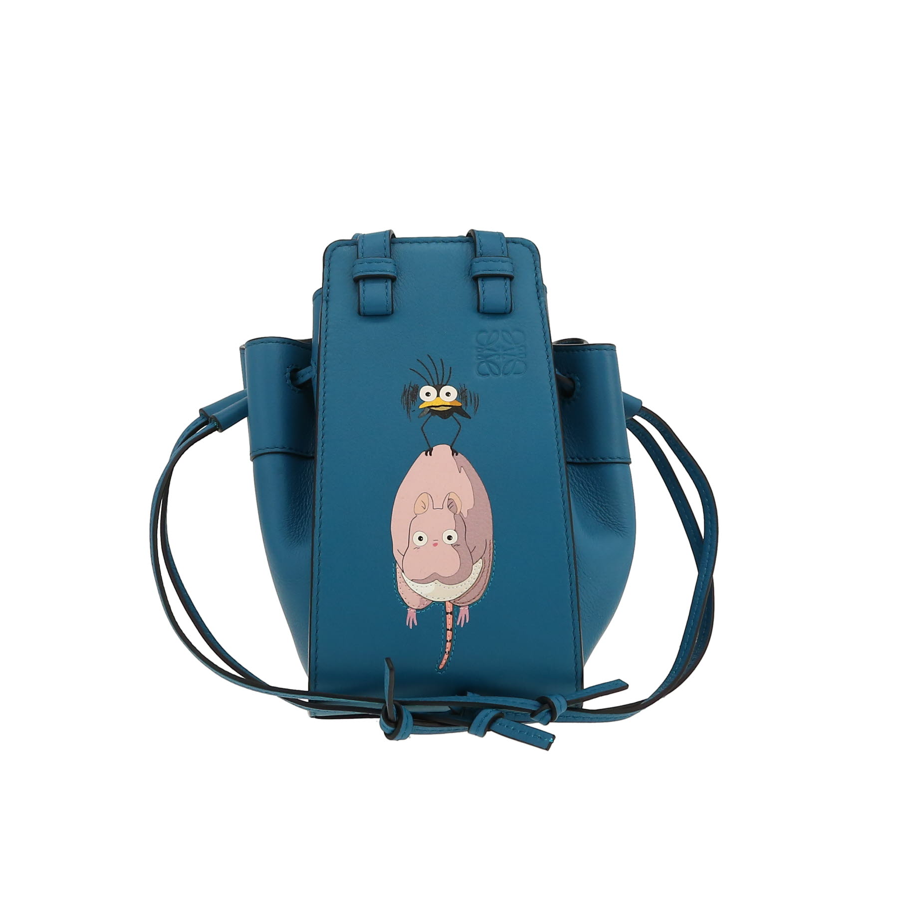 Loewe Hammock  X Studio Ghibli small model  shoulder bag  in blue leather - Detail D4