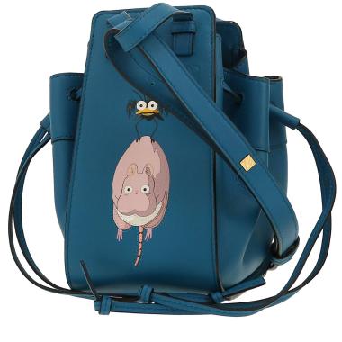 Loewe Hammock  X Studio Ghibli small model  shoulder bag  in blue leather
