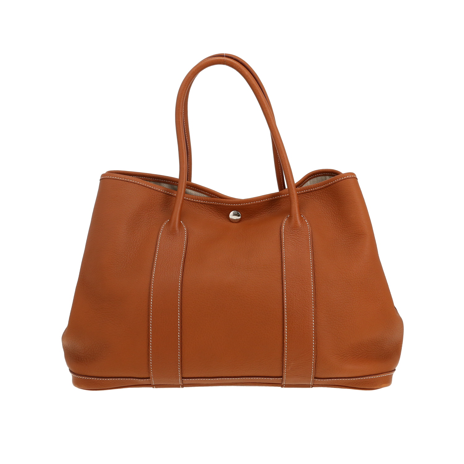 Shopping bag Hermès  Garden in pelle togo gold - Detail D4