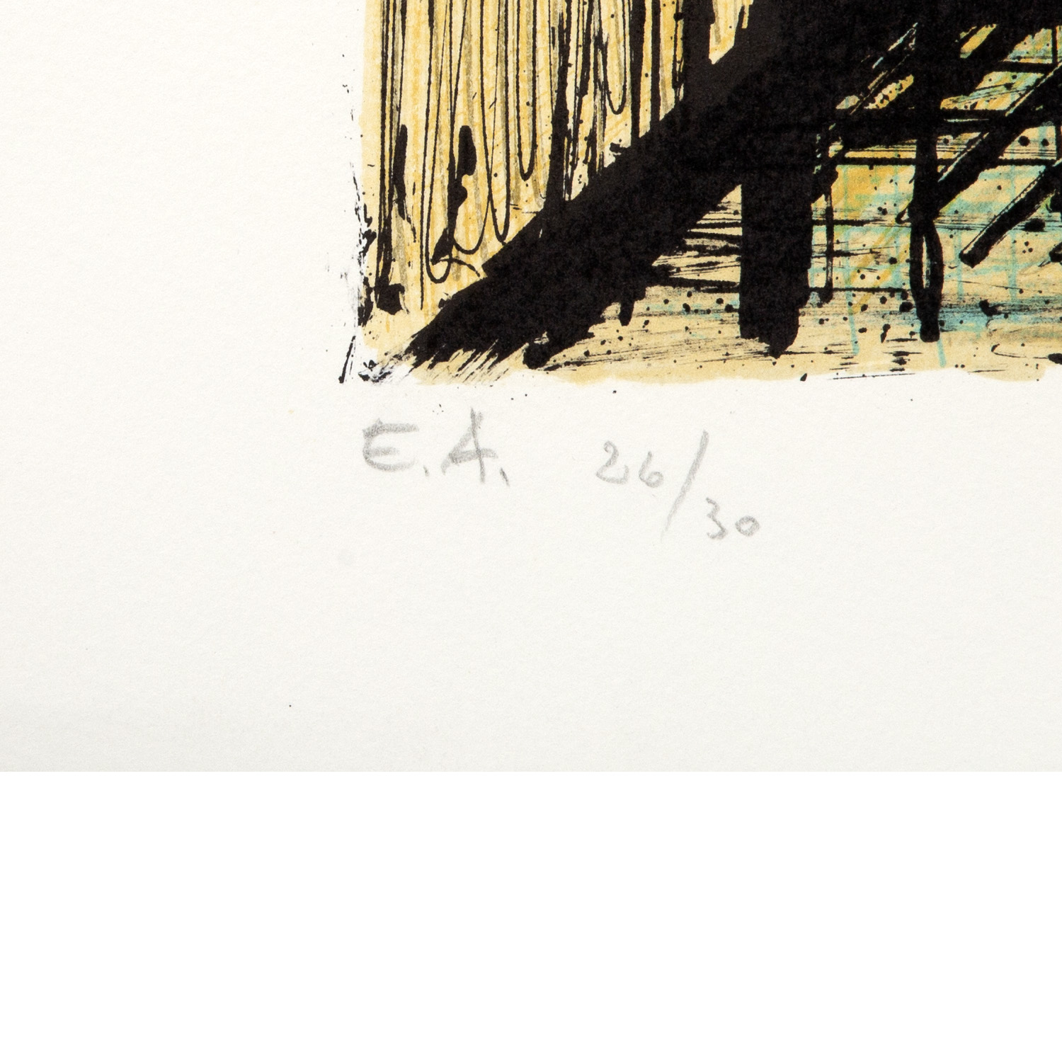 Bernard Buffet (1928-1999), Pont sur la rivière - 1984 - Detail D4