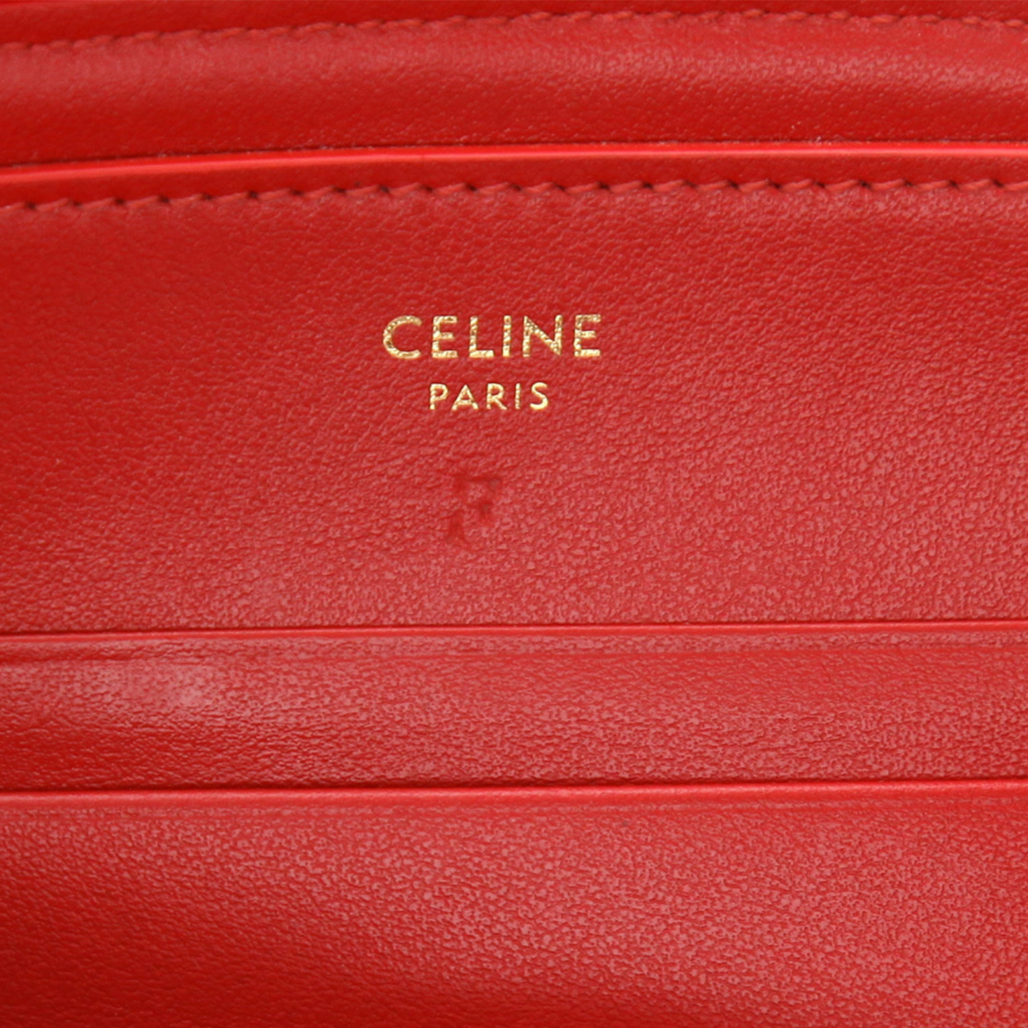 Bolsito de mano Celine  C bag en cuero acolchado rojo - Detail D2