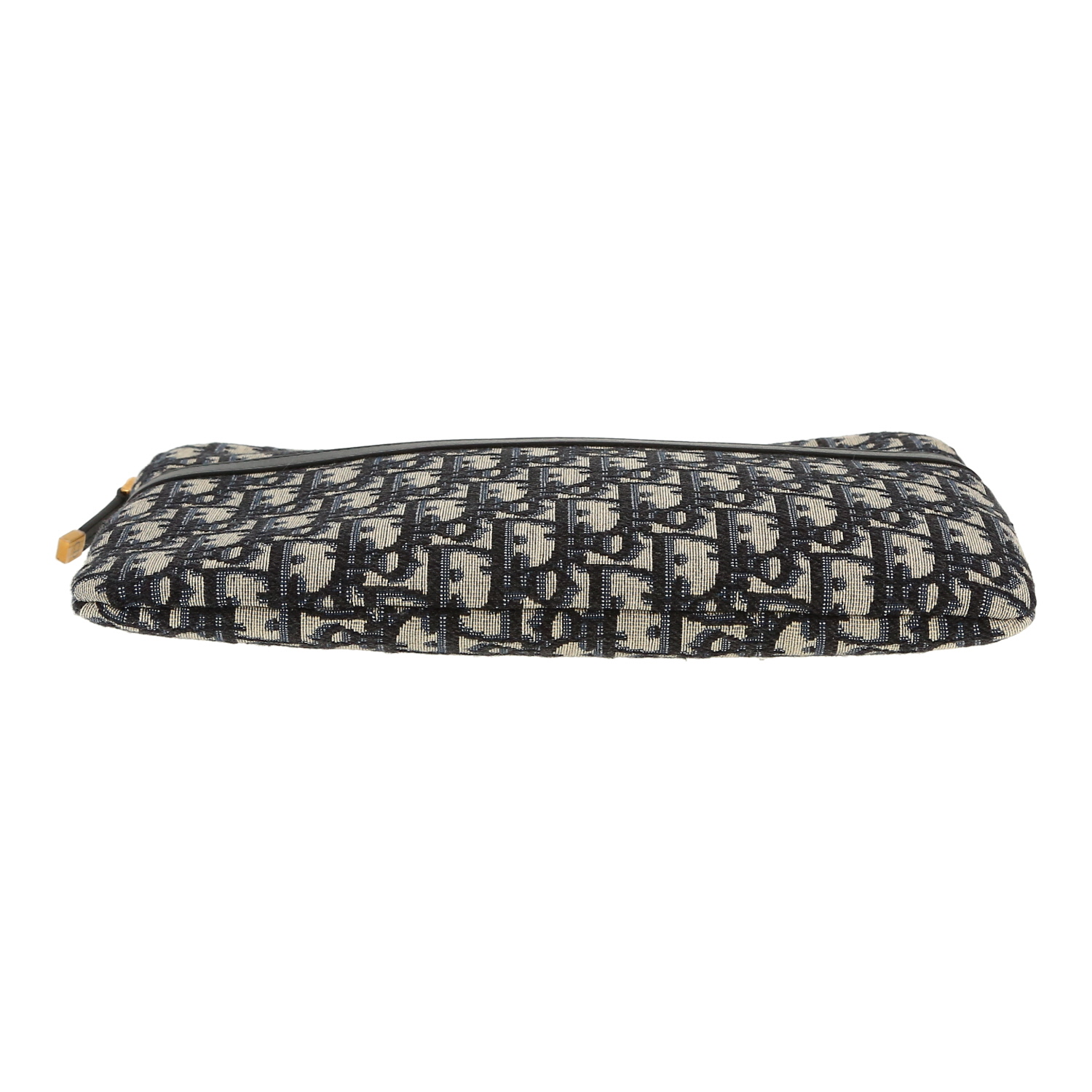 Dior   pouch  in navy blue monogram canvas Oblique  and navy blue leather - Detail D1
