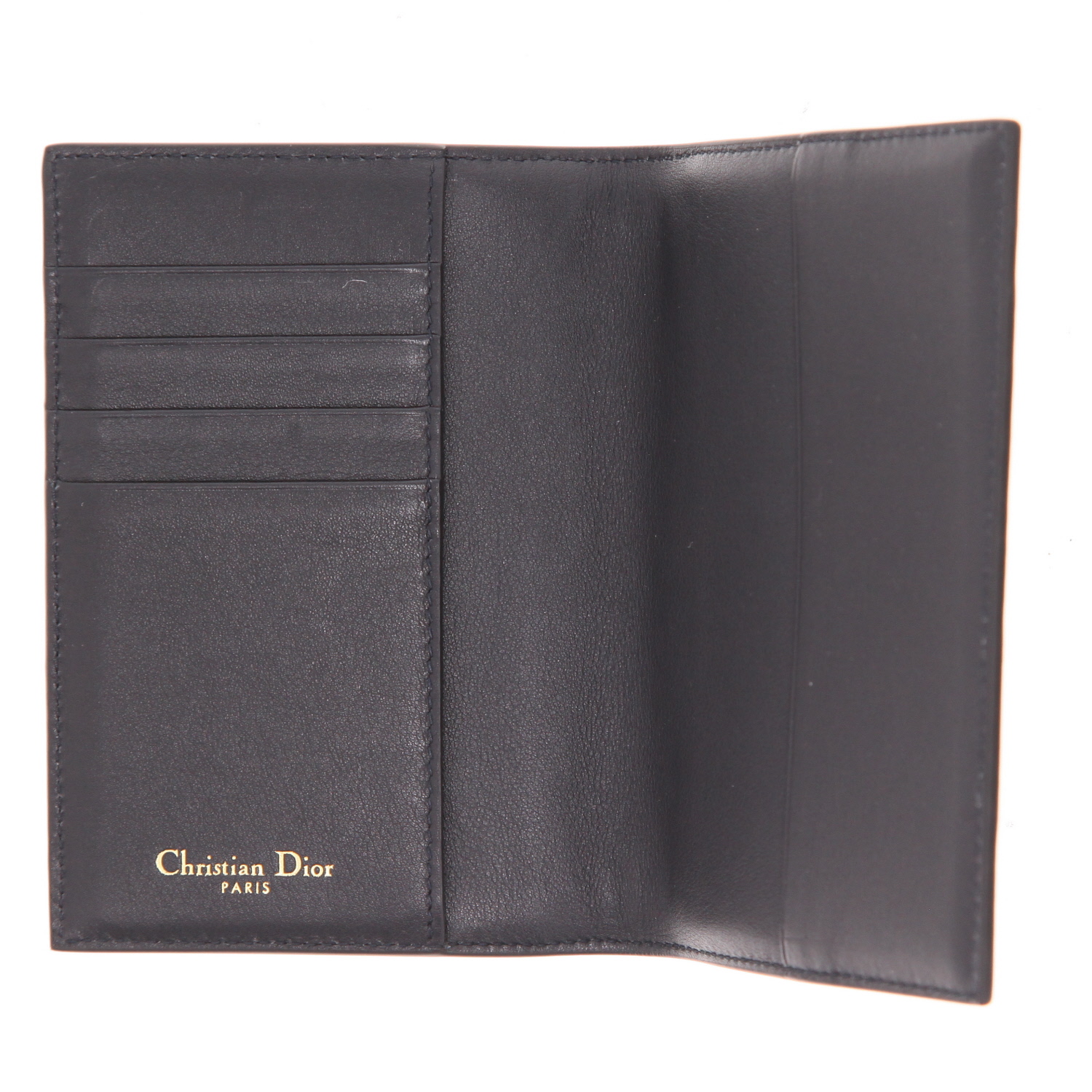 Dior   pouch  in navy blue monogram canvas Oblique  and navy blue leather - Detail D4