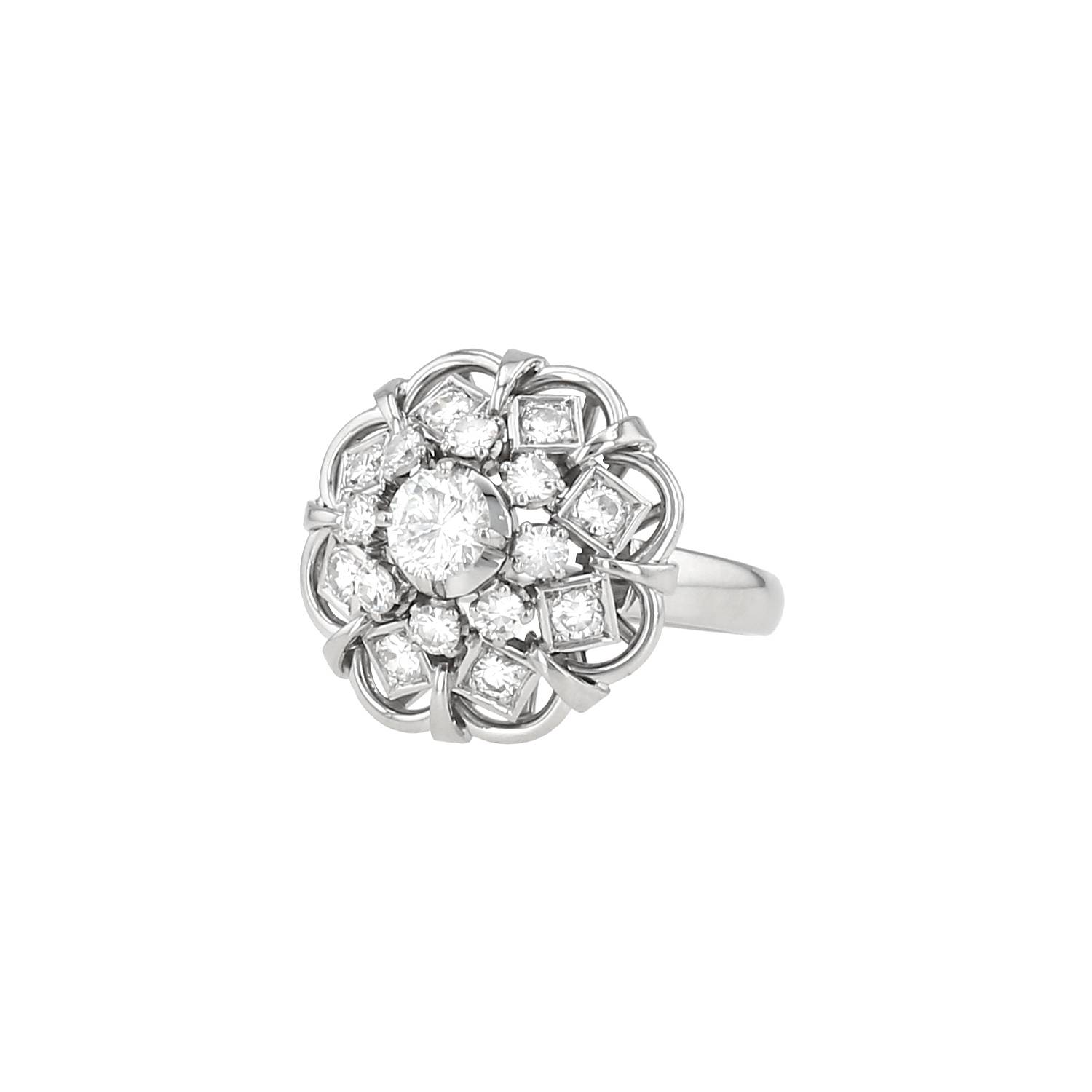 Sortija Vintage  de platino y diamantes - 00pp