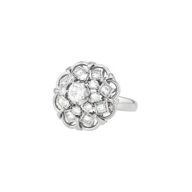 Bague Vintage  en platine et diamants