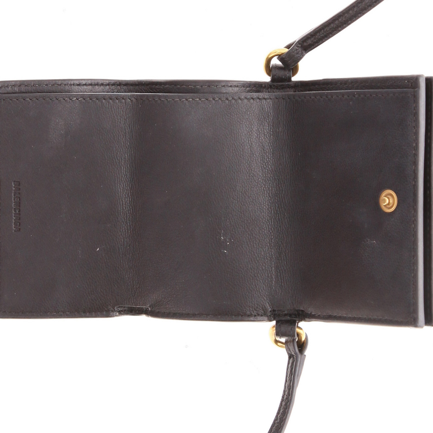 Balenciaga  Neo Classic mini  shoulder bag  in black grained leather - Detail D3