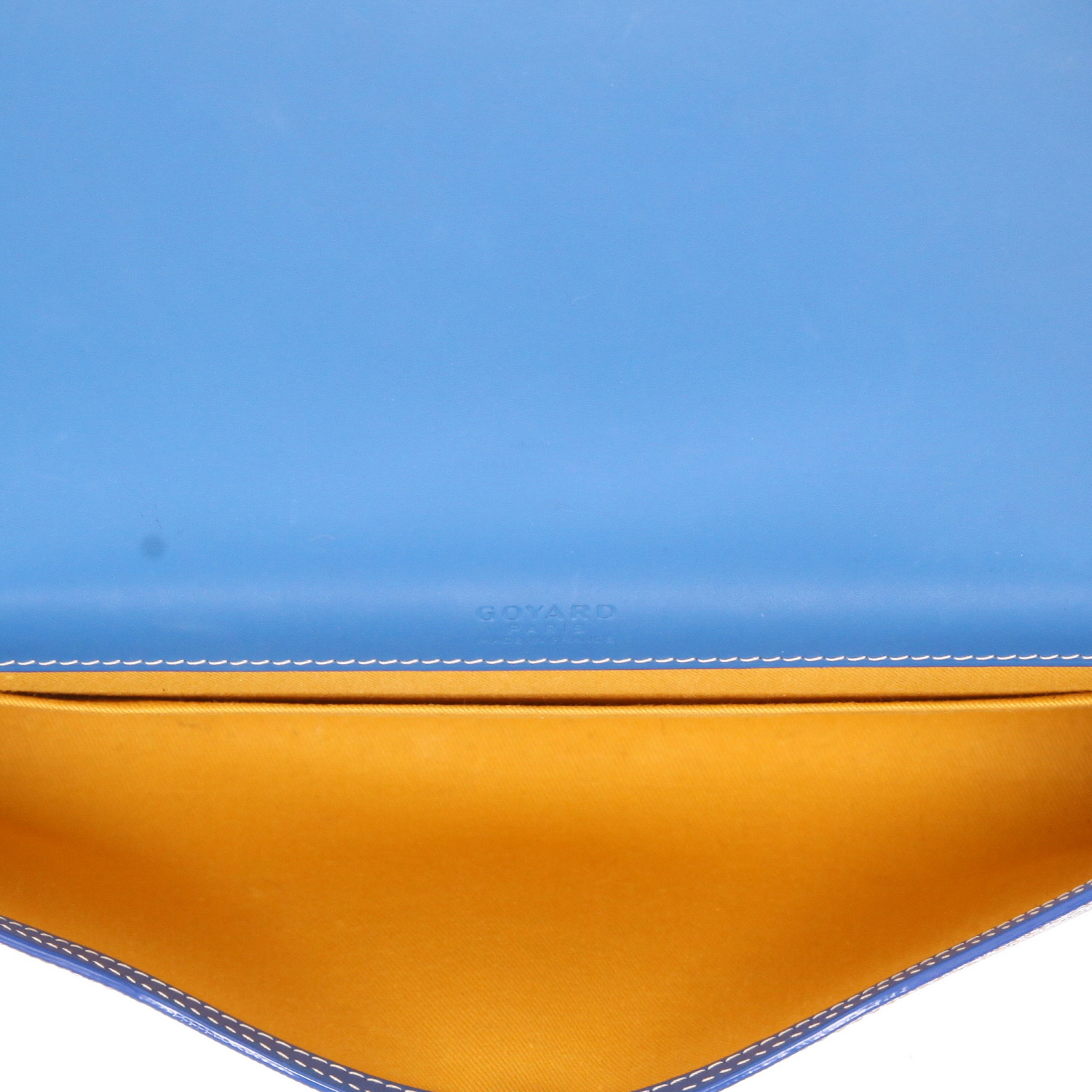Sac/pochette Goyard  Monte Carlo en toile Goyardine bleue et cuir bleu - Detail D3