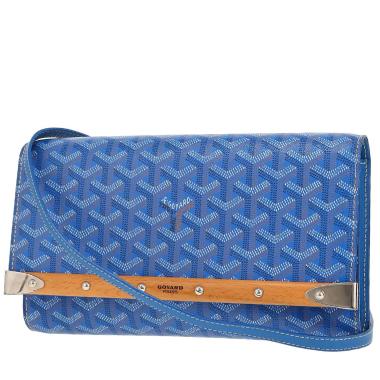 Goyard  Monte Carlo handbag/clutch  in blue Goyard canvas  and blue leather
