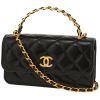 Chanel  Wallet on Chain shoulder bag  in black quilted leather - 00pp thumbnail