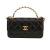 Chanel  Wallet on Chain shoulder bag  in black quilted leather - 360 thumbnail