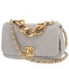 Chanel   shoulder bag  in grey quilted leather - 00pp thumbnail