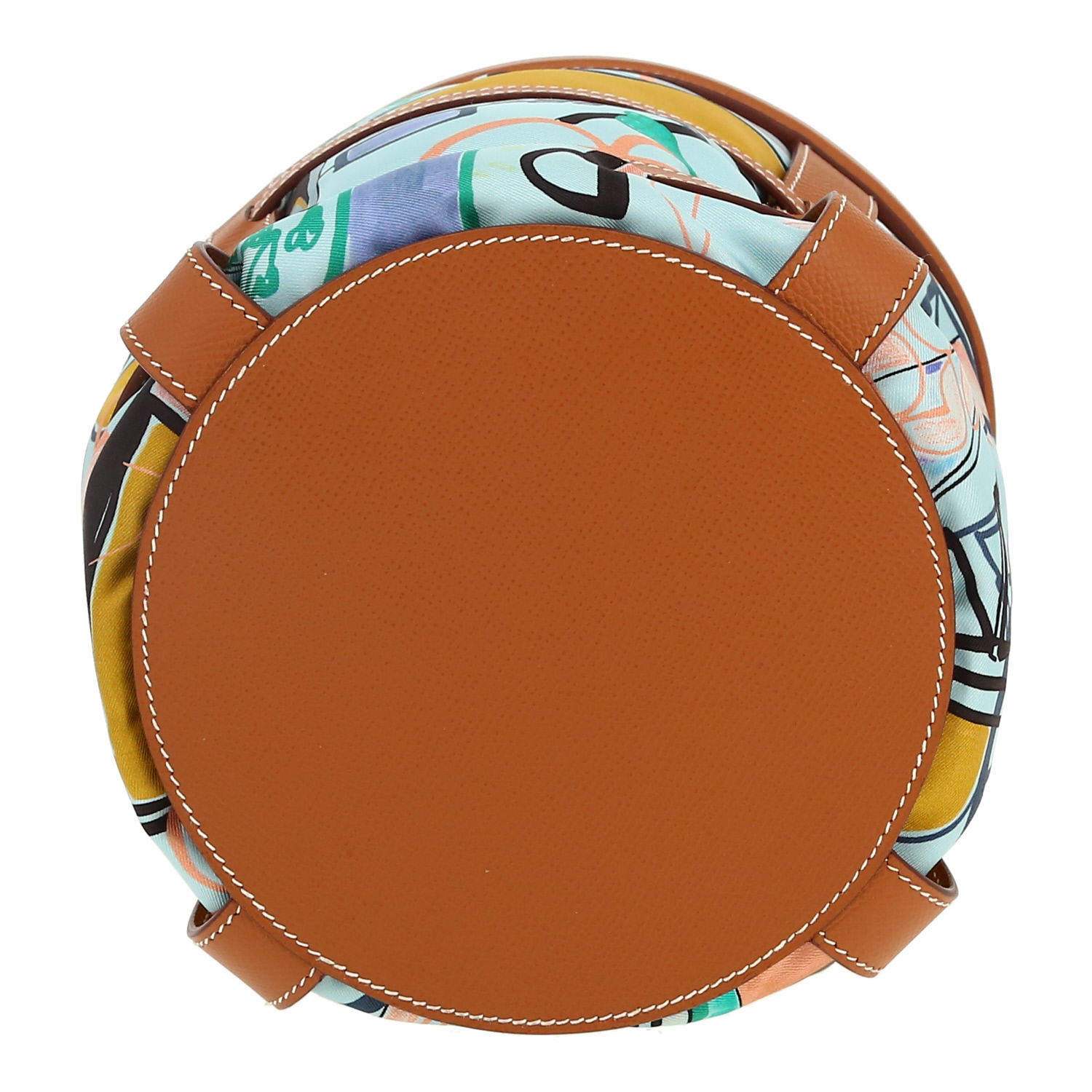 Hermès  Musardine handbag  in green silk  and gold epsom leather - Detail D1