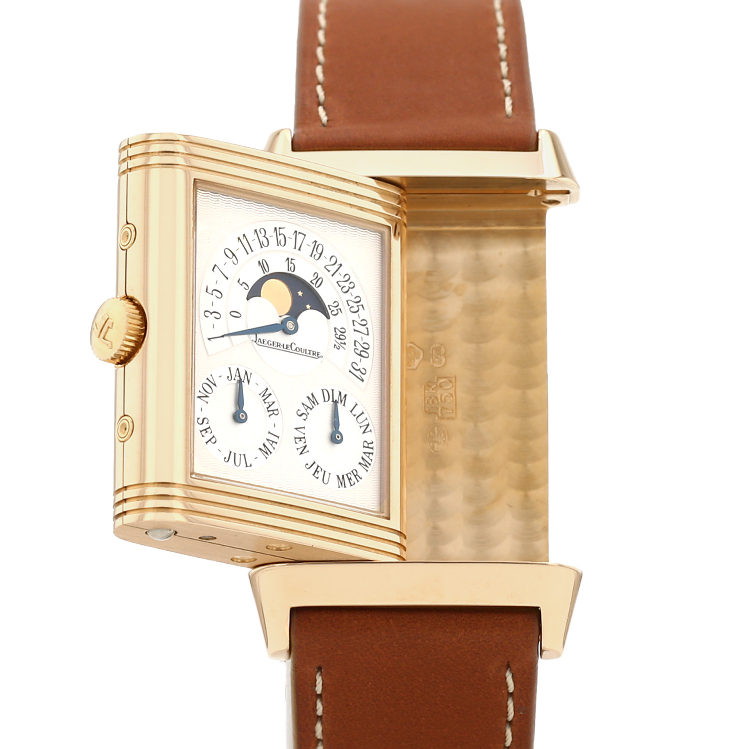Jaeger-LeCoultre Reverso Quantième Perpetuel  in pink gold Ref:  270.2.55  Circa 2000, Limited edition of 500 - Detail D3