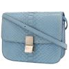 Bolso de mano Celine  Classic Box en piel de pitón azul claro - 00pp thumbnail