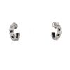 Chaumet Class One small hoop earrings in white gold, diamonds and rubber - 360 thumbnail