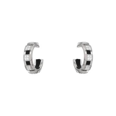 Criollas pequeñas Chaumet Class One de oro blanco, diamantes y caucho