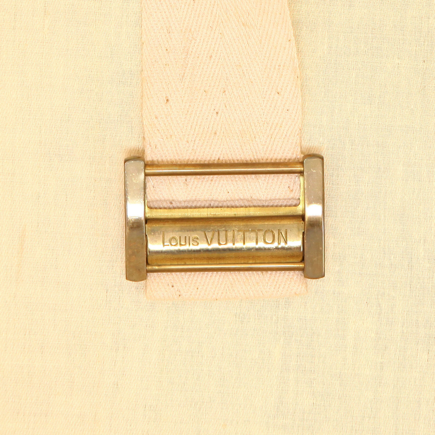 Valise Louis Vuitton Stratos en toile monogram marron et cuir naturel - Detail D2