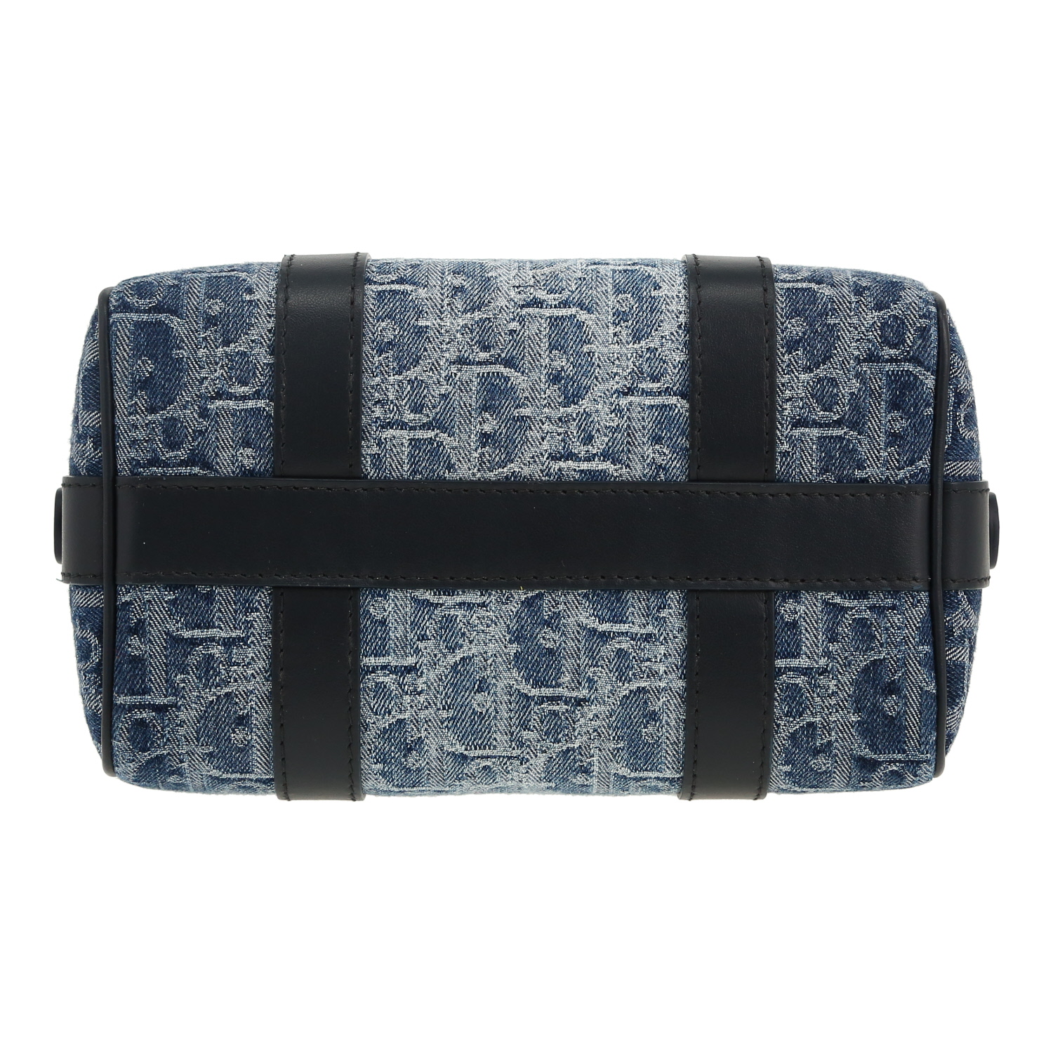 Bolso de mano Dior  Groove en lona denim Monogram azul y cuero azul marino - Detail D1