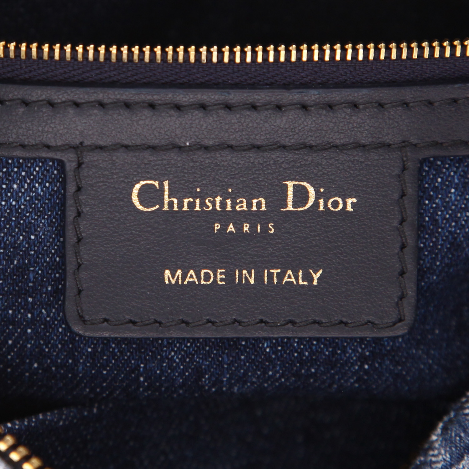 Borsa Dior  Groove in tela denim monogram blu e pelle blu marino - Detail D2