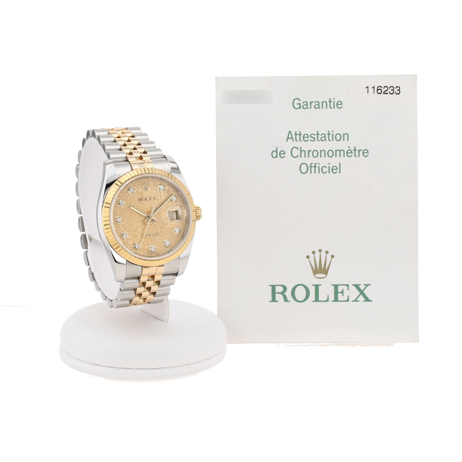 Rolex Datejust  in gold and stainless steel Ref: Rolex - 116233  Circa 2005