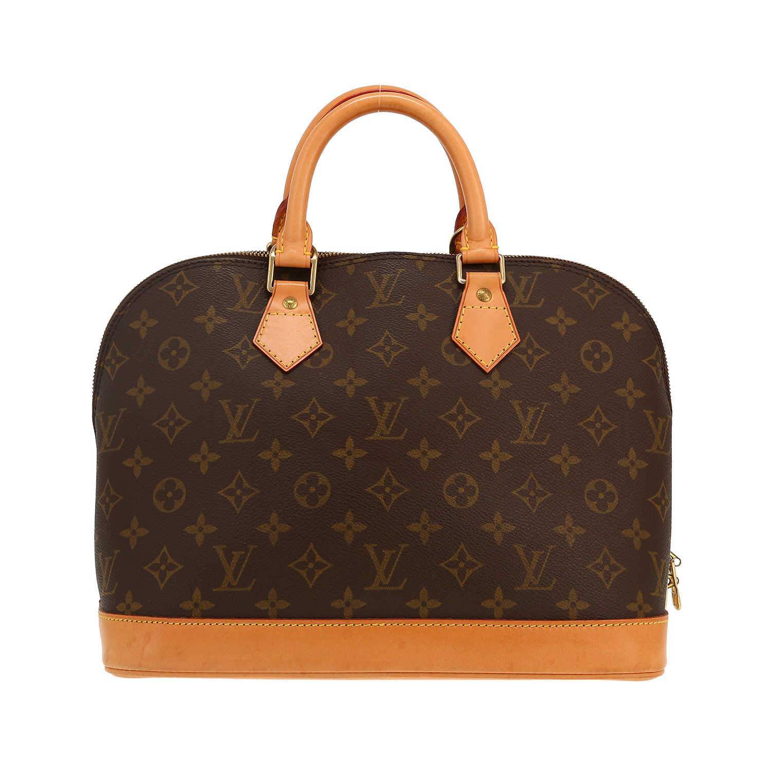 Borsa Louis Vuitton  Alma modello piccolo  in tela monogram marrone e pelle naturale - Detail D4