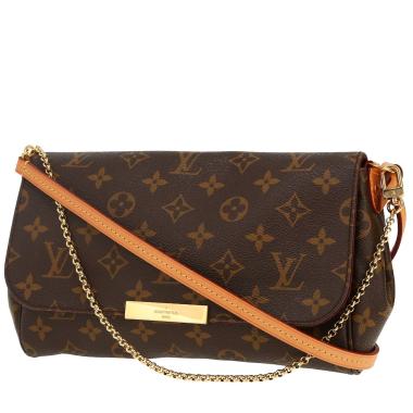 Bolso bandolera Louis Vuitton  Favorite en lona Monogram marrón y cuero natural