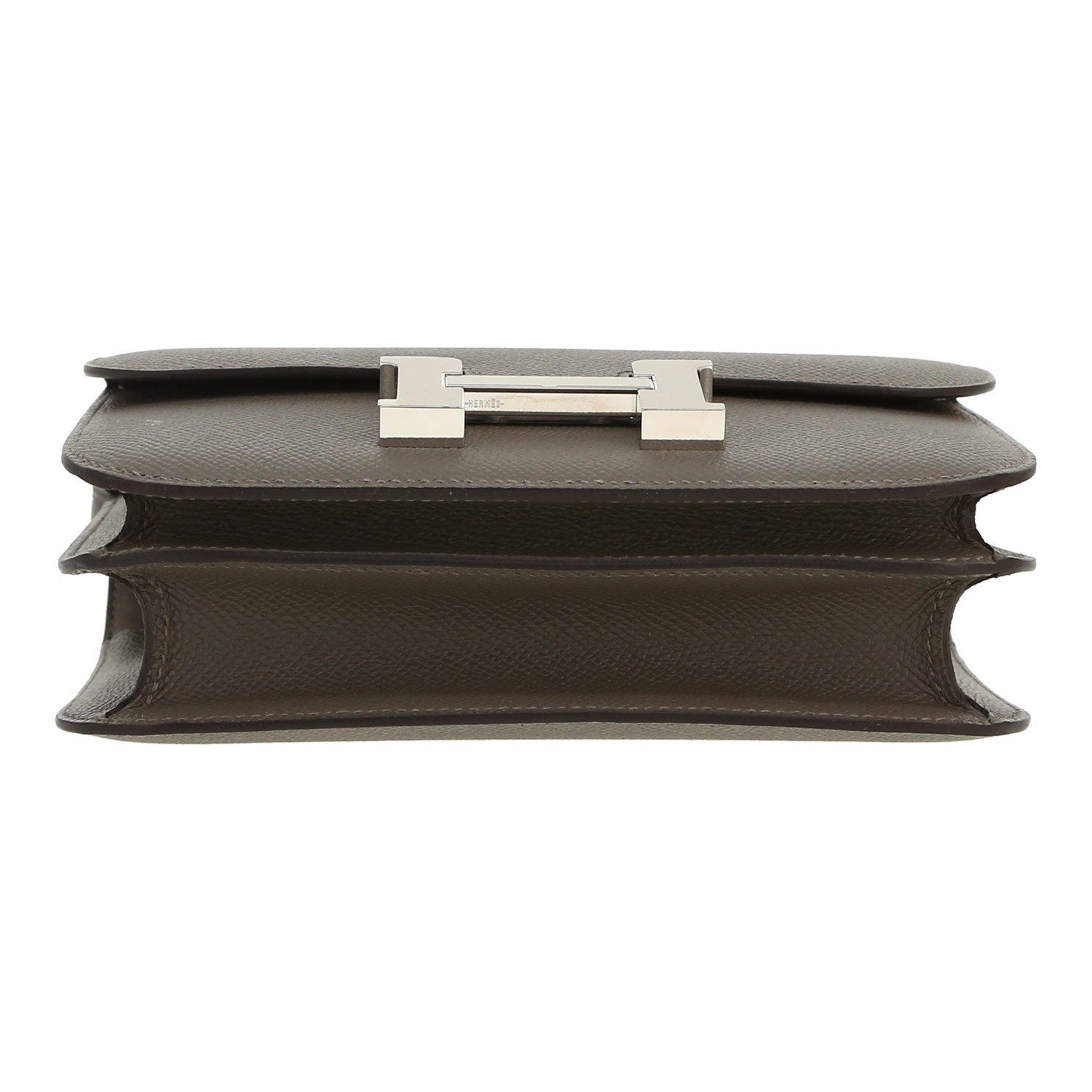Borsa a tracolla Hermès  Constance in pelle Epsom grigia - Detail D1