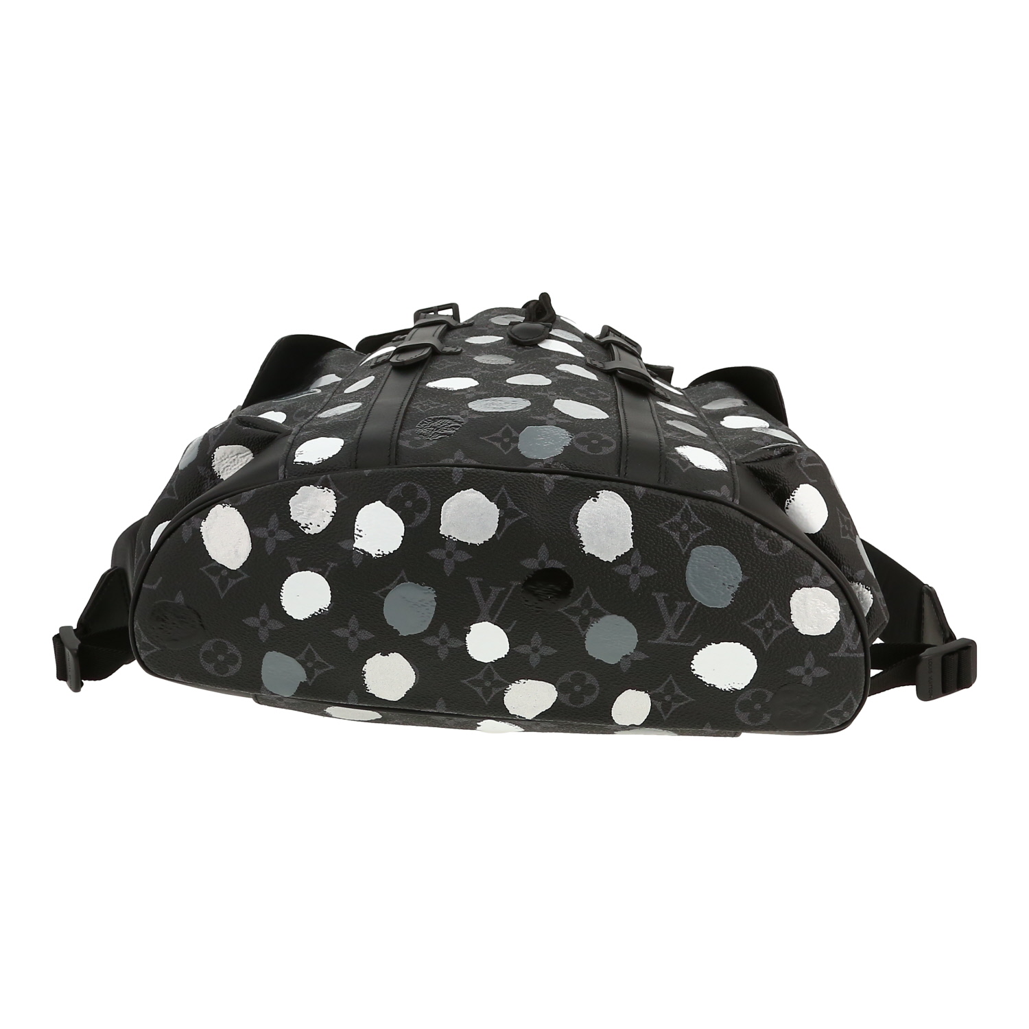 Sac à dos Louis Vuitton X Yayoi Kusama Christopher en toile monogram grise - Detail D1