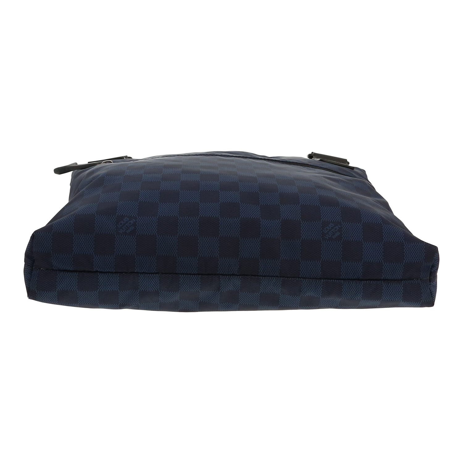 Sac bandoulière Louis Vuitton America's Cup en toile damier bleue et noire et toile noire - Detail D1