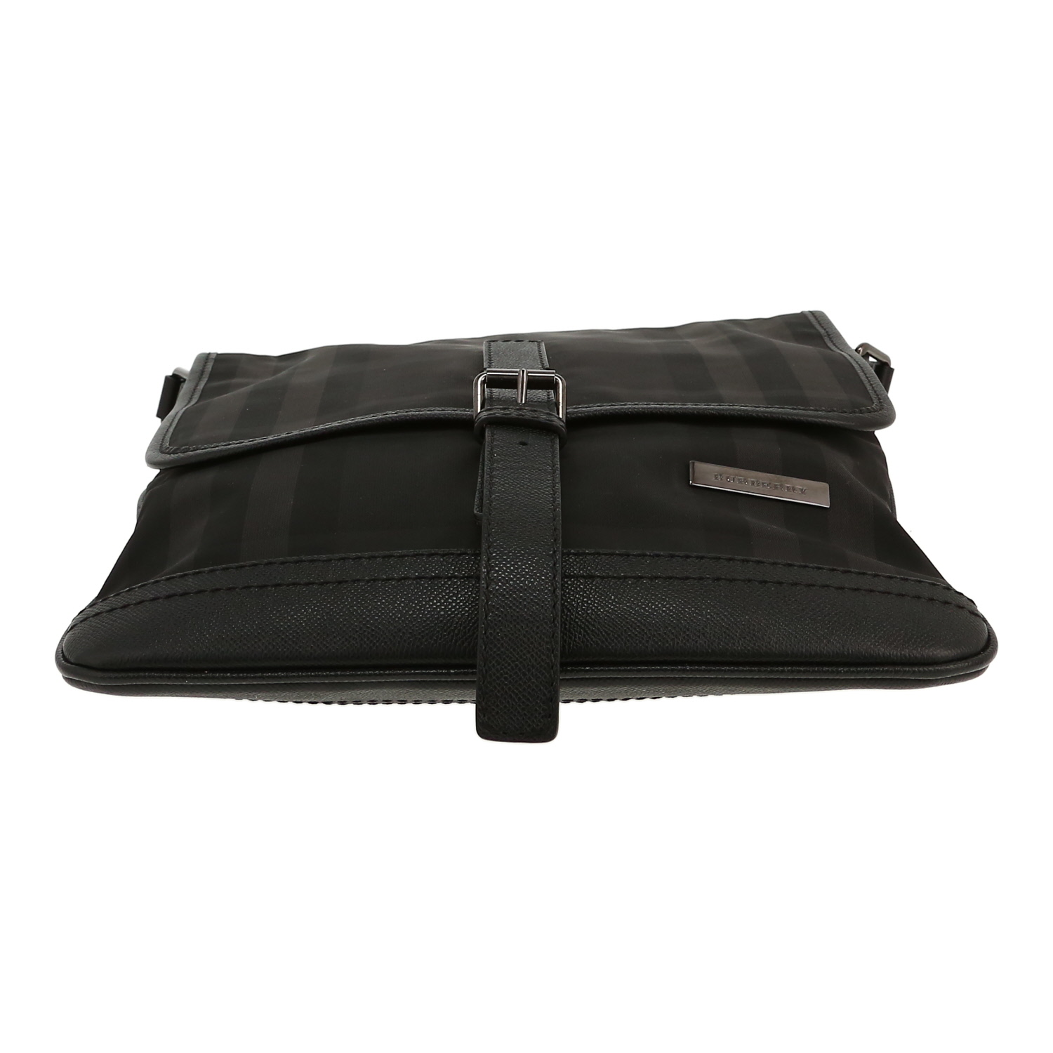 Burberry shoulder bag in black and grey printed patern canvas - Detail D1