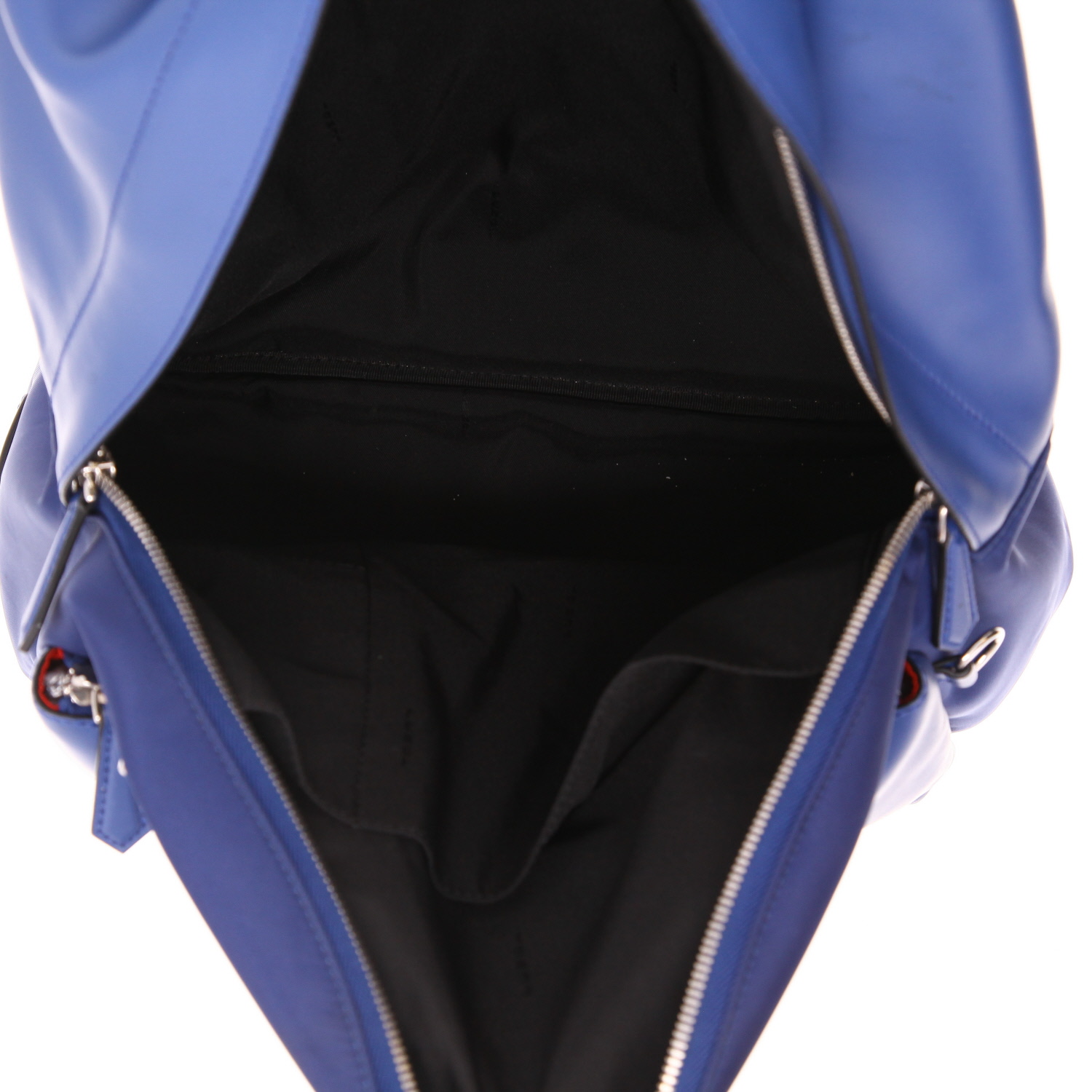 Zaino Fendi  Monster in tela blu marino e pelle blu - Detail D3