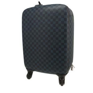 Valigia rigida Louis Vuitton   in tela cerata con motivo a scacchi blu Cobalt
