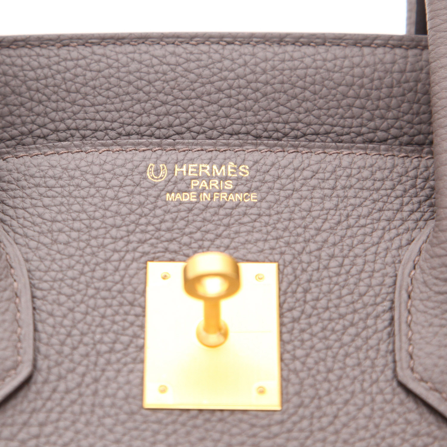 Bolso de mano Hermès  Birkin 35 cm en cuero togo gris estaño - Detail D2