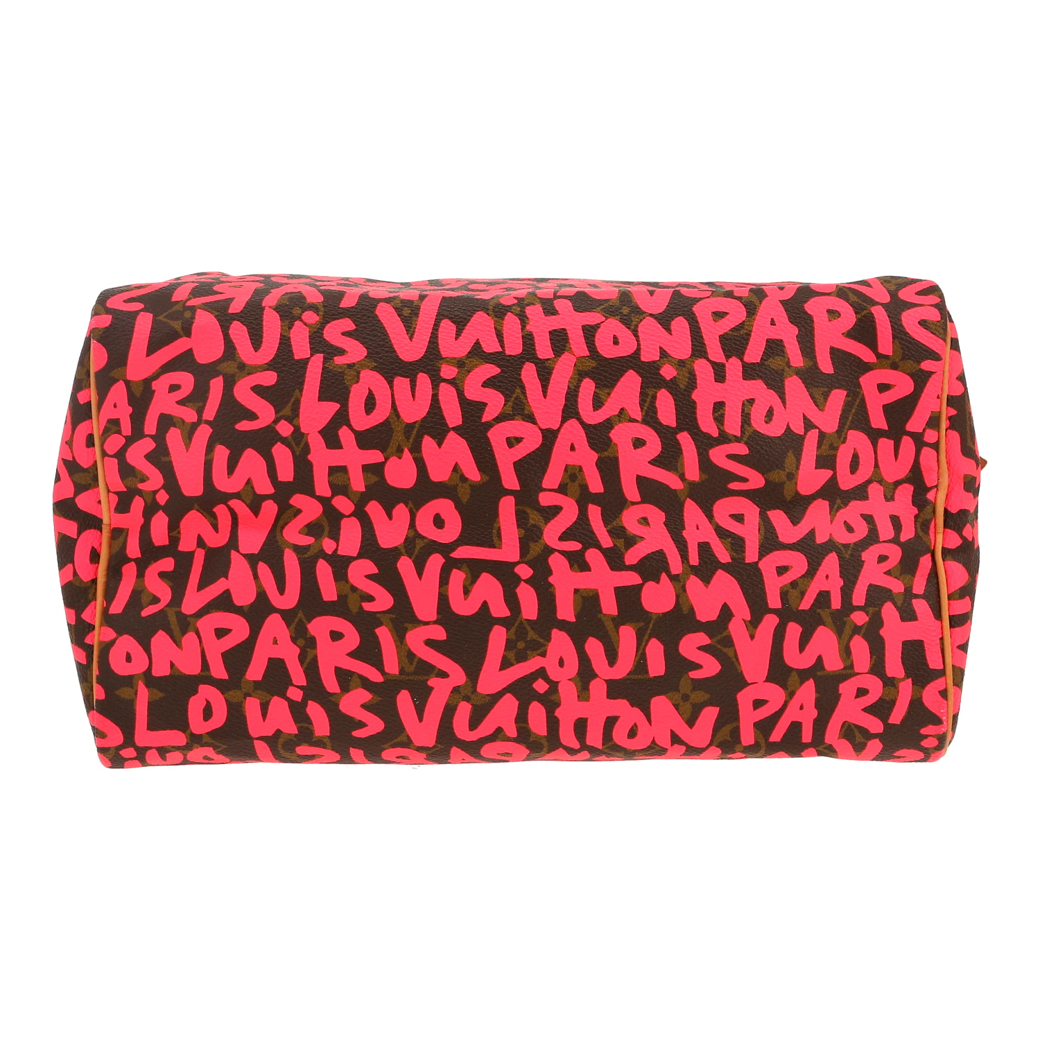 Bolso de mano Louis Vuitton  Speedy Editions Limitées en lona Monogram marrón y cuero natural - Detail D1