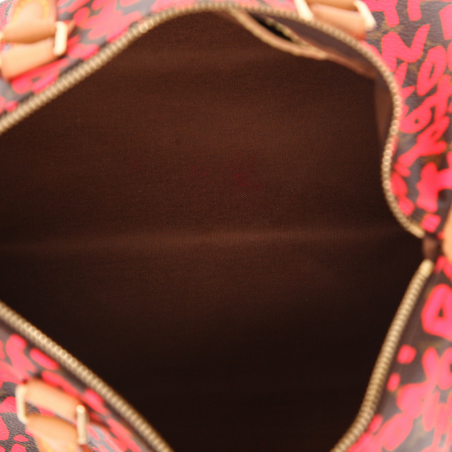 Bolso de mano Louis Vuitton  Speedy Editions Limitées en lona Monogram marrón y cuero natural - Detail D3