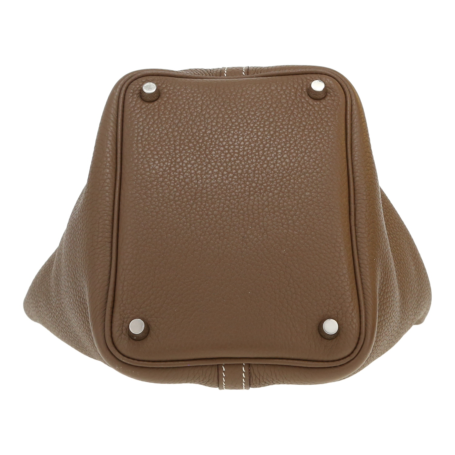 Bolso de mano Hermès  Picotin 18 cm en cuero togo marrón etoupe - Detail D1