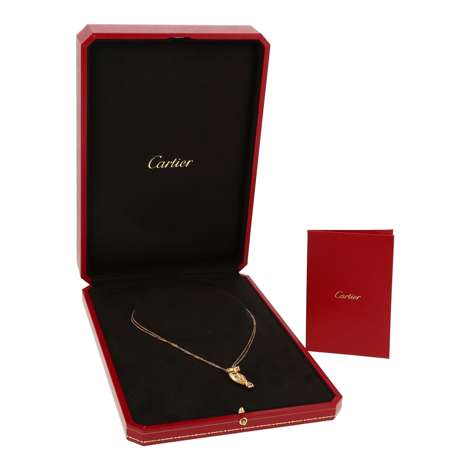 Cartier Panthère necklace in yellow gold, onyx and tsavorite - Detail D2