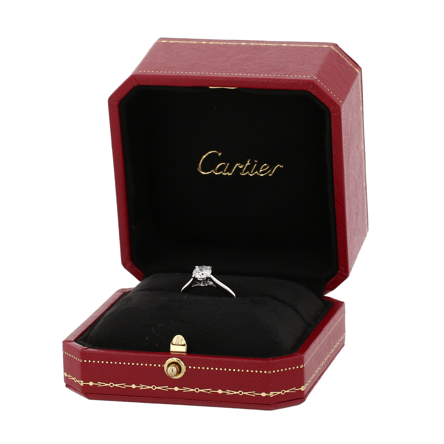 Bague solitaire Cartier 1895 en platine et diamant - Detail D2