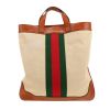 Gucci  Ophidia handbag  in beige canvas  and brown leather - Detail D4 thumbnail