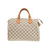 Bolso de mano Louis Vuitton  Speedy 30 en lona a cuadros azul celeste y cuero natural - 360 thumbnail