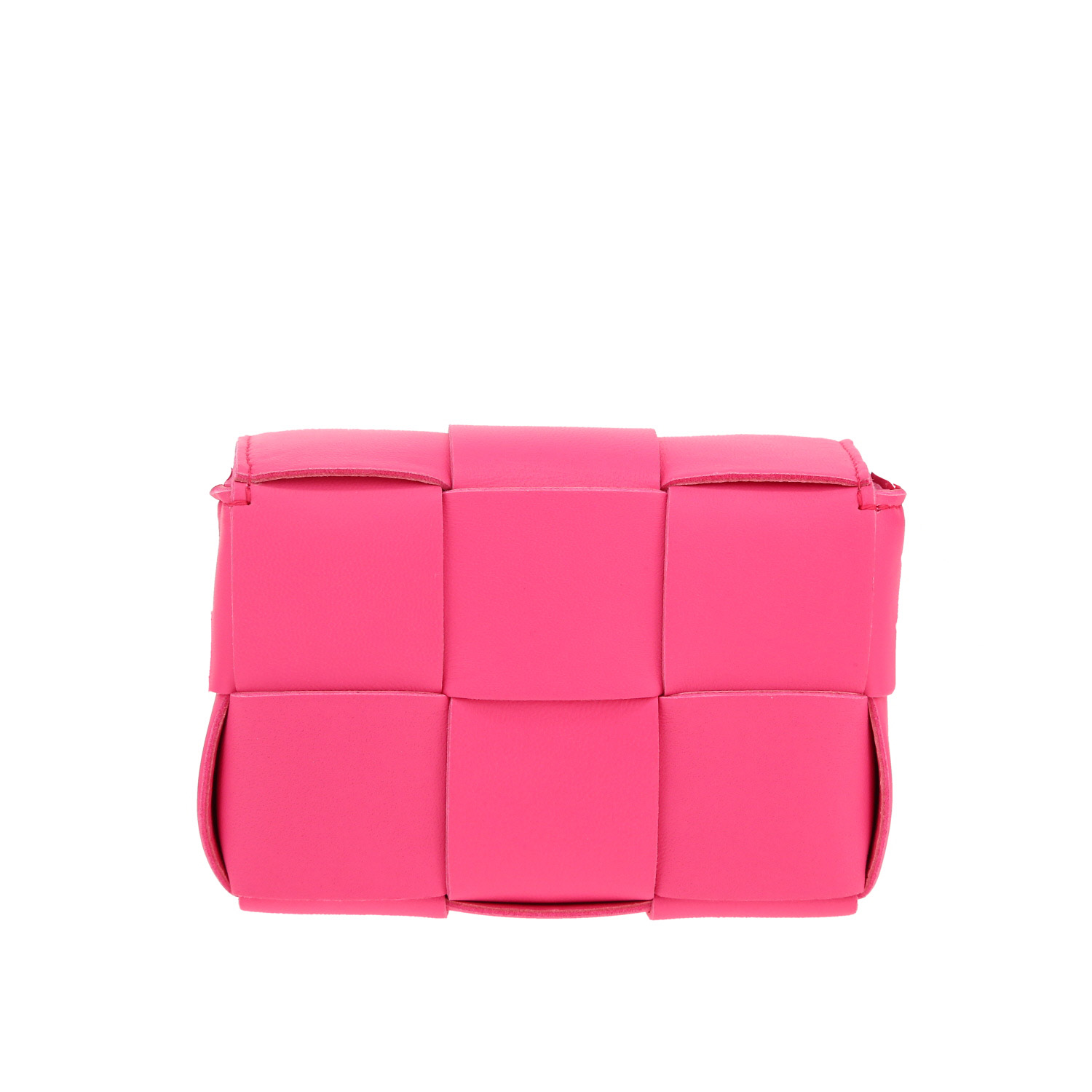 Borsa a tracolla Bottega Veneta  Cassette in pelle intrecciata rosa - Detail D2