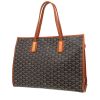 Sac cabas Goyard  Marquise en toile Goyardine noire et cuir marron - 00pp thumbnail