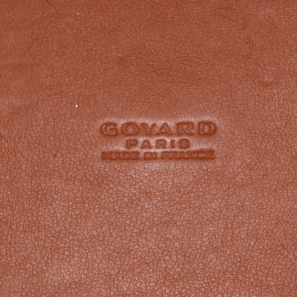 Shopping bag Goyard  Marquise in tela Goyardine nera e pelle marrone - Detail D2