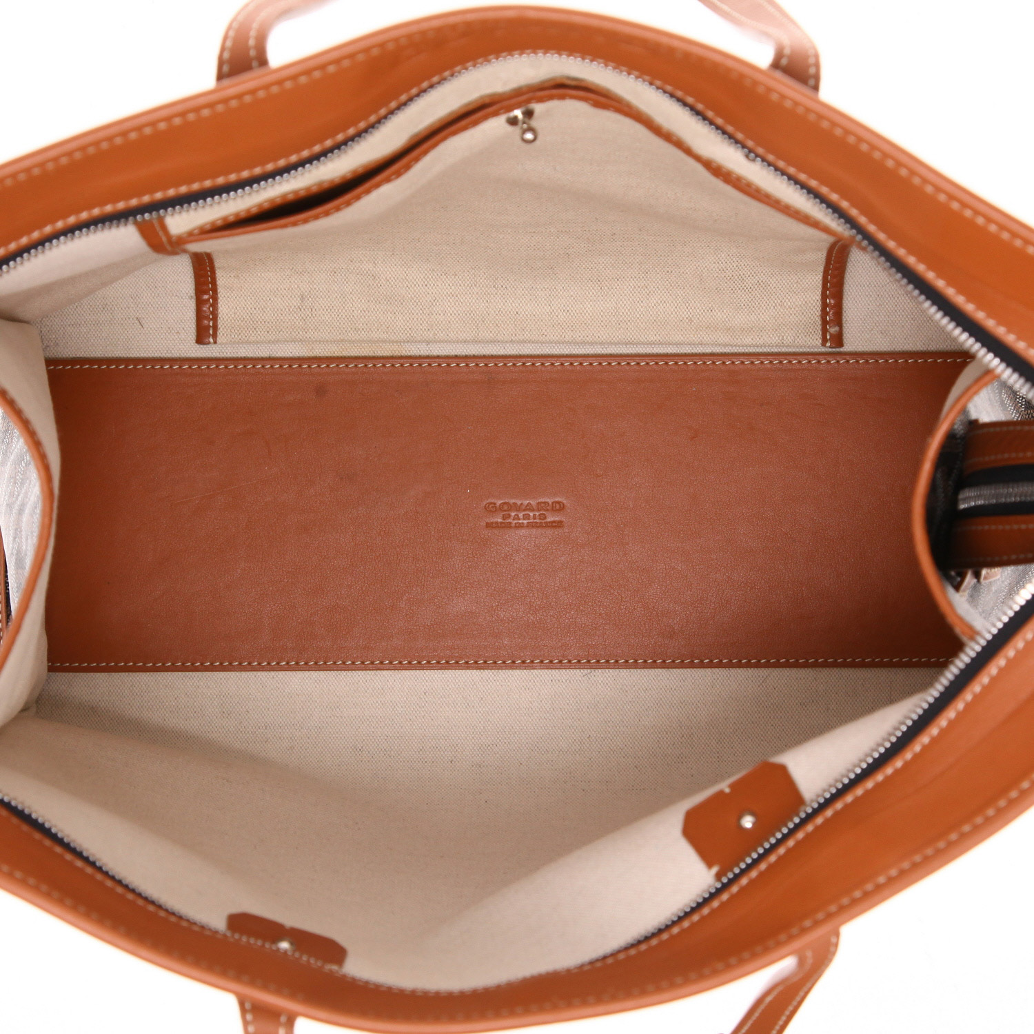 Shopping bag Goyard  Marquise in tela Goyardine nera e pelle marrone - Detail D3